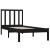 Cadru de pat mic single, negru, 75x190 cm, lemn masiv de pin GartenMobel Dekor