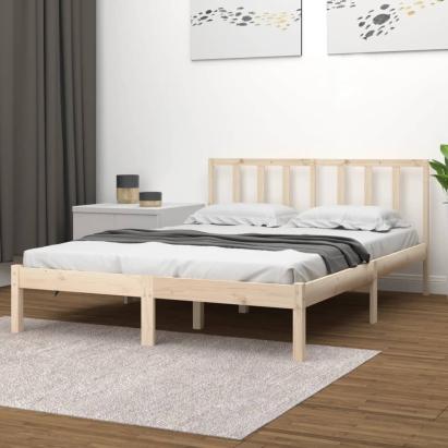 Cadru de pat mic dublu, 120x190 cm, lemn masiv de pin GartenMobel Dekor