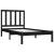 Cadru de pat mic single, negru, 75x190 cm, lemn masiv de pin GartenMobel Dekor