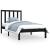 Cadru de pat mic single, negru, 75x190 cm, lemn masiv de pin GartenMobel Dekor
