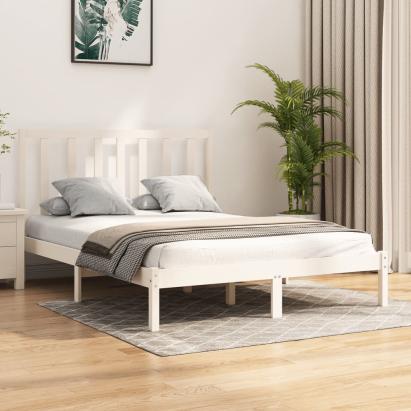 Cadru pat, alb, 140x190 cm, lemn masiv de pin GartenMobel Dekor