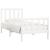 Cadru de pat mic single, alb, 75x190 cm, lemn masiv GartenMobel Dekor
