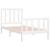 Cadru de pat mic single, alb, 75x190 cm, lemn masiv GartenMobel Dekor