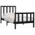 Cadru de pat mic single, negru, 75x190 cm, lemn masiv GartenMobel Dekor