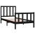 Cadru de pat mic single, negru, 75x190 cm, lemn masiv GartenMobel Dekor