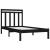Cadru de pat mic single, negru, 75x190 cm, lemn masiv GartenMobel Dekor