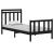 Cadru de pat mic single, negru, 75x190 cm, lemn masiv GartenMobel Dekor