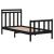Cadru de pat mic single, negru, 75x190 cm, lemn masiv GartenMobel Dekor