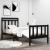 Cadru de pat mic single, negru, 75x190 cm, lemn masiv GartenMobel Dekor
