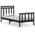 Cadru de pat mic single, negru, 75x190 cm, lemn masiv GartenMobel Dekor