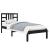 Cadru de pat mic single, negru, 75x190 cm, lemn masiv GartenMobel Dekor