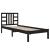 Cadru de pat mic single, negru, 75x190 cm, lemn masiv GartenMobel Dekor