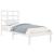 Cadru de pat mic single, alb, 75x190 cm, lemn masiv GartenMobel Dekor