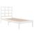 Cadru de pat mic single, alb, 75x190 cm, lemn masiv GartenMobel Dekor