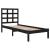 Cadru de pat mic single, negru, 75x190 cm, lemn masiv GartenMobel Dekor