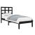 Cadru de pat mic single, negru, 75x190 cm, lemn masiv GartenMobel Dekor