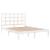 Cadru de pat King Size, alb, 150x200 cm, lemn masiv GartenMobel Dekor
