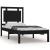 Cadru de pat mic single, negru, 75x190 cm, lemn masiv GartenMobel Dekor