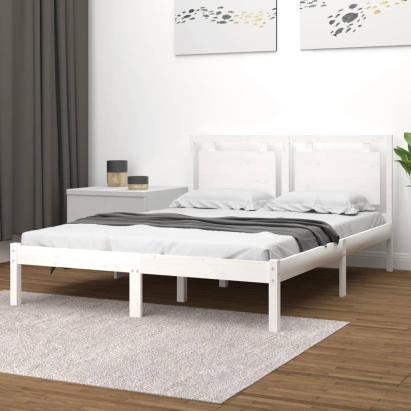 Cadru de pat, alb, 120x200 cm, lemn masiv GartenMobel Dekor