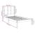 Cadru de pat mic single, alb, 75x190 cm, lemn masiv GartenMobel Dekor