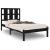 Cadru de pat mic single, negru, 75x190 cm, lemn masiv GartenMobel Dekor