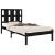 Cadru de pat mic single, negru, 75x190 cm, lemn masiv GartenMobel Dekor
