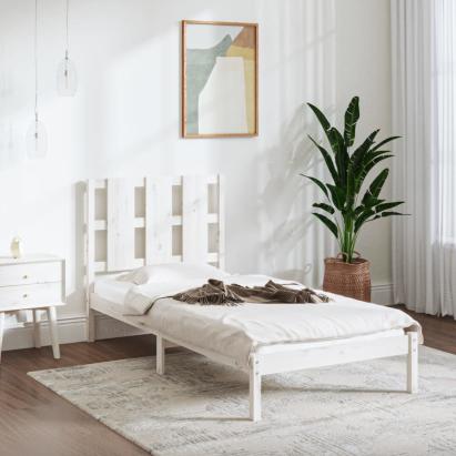 Cadru de pat, alb, 90x200 cm, lemn masiv de pin GartenMobel Dekor
