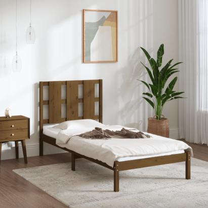 Cadru de pat, maro miere, 100x200 cm, lemn masiv de pin GartenMobel Dekor