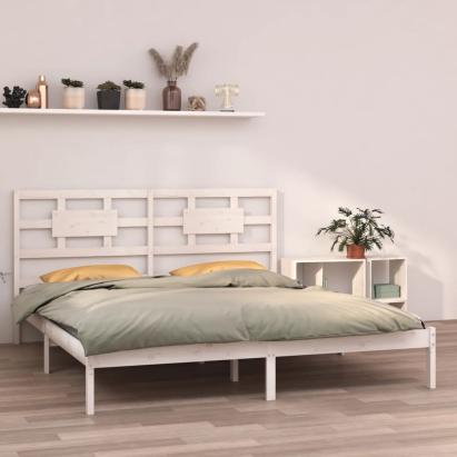 Cadru de pat, alb, 200x200 cm, lemn masiv GartenMobel Dekor