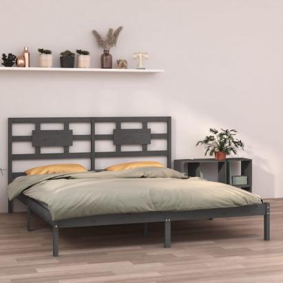 Cadru de pat, gri, 200x200 cm, lemn masiv GartenMobel Dekor