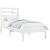Cadru de pat mic single, alb, 75x190 cm, lemn masiv GartenMobel Dekor