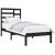 Cadru de pat mic single, negru, 75x190 cm, lemn masiv GartenMobel Dekor