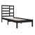 Cadru de pat mic single, negru, 75x190 cm, lemn masiv GartenMobel Dekor