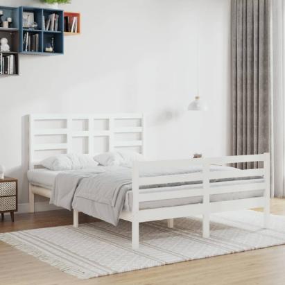 Cadru de pat, alb, 140x200 cm, lemn masiv GartenMobel Dekor