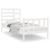 Cadru de pat mic single, alb, 75x190 cm, lemn masiv GartenMobel Dekor