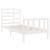 Cadru de pat mic single, alb, 75x190 cm, lemn masiv GartenMobel Dekor
