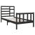 Cadru de pat mic single, negru, 75x190 cm, lemn masiv GartenMobel Dekor