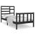 Cadru de pat mic single, negru, 75x190 cm, lemn masiv GartenMobel Dekor