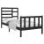 Cadru de pat mic single, negru, 75x190 cm, lemn masiv GartenMobel Dekor