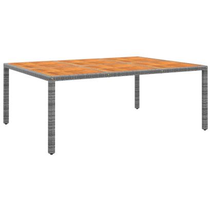 Masă de grădină, gri, 200x150x75cm, lemn de acacia/poliratan GartenMobel Dekor