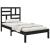 Cadru de pat mic single, negru, 75x190 cm, lemn masiv GartenMobel Dekor