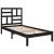 Cadru de pat mic single, negru, 75x190 cm, lemn masiv GartenMobel Dekor