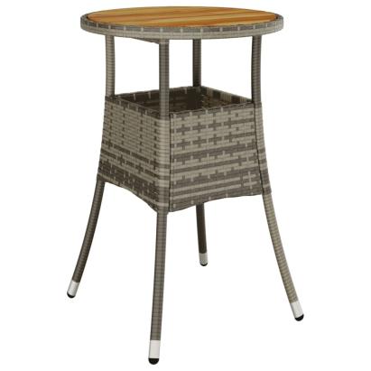 Masă de grădină, gri, Ø60x75cm, lemn de acacia/poliratan GartenMobel Dekor