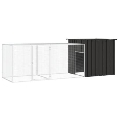Coteț pentru păsări, antracit, 300x91x100 cm, oțel galvanizat GartenMobel Dekor