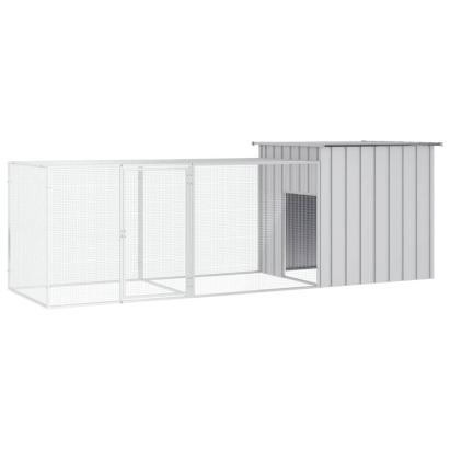 Coteț pentru păsări, gri, 300x91x100 cm, oțel galvanizat GartenMobel Dekor