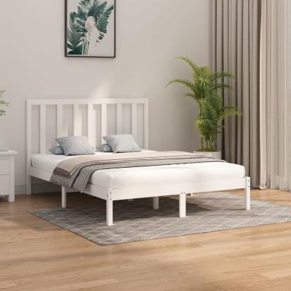 Cadru de pat, alb, 160x200 cm, lemn masiv GartenMobel Dekor