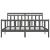 Cadru de pat, gri , 200x200 cm, lemn masiv de pin GartenMobel Dekor