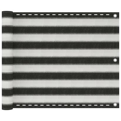 Paravan pentru balcon, antracit și alb, 75 x 500 cm, HDPE GartenMobel Dekor