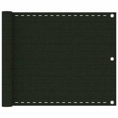 Paravan de balcon, verde închis, 75x500 cm, HDPE GartenMobel Dekor
