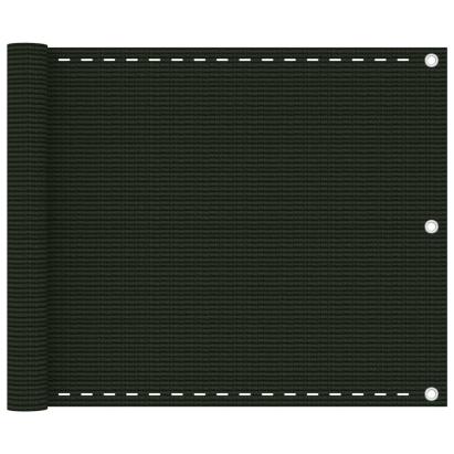Paravan pentru balcon, verde închis, 75x600 ,HDPE GartenMobel Dekor